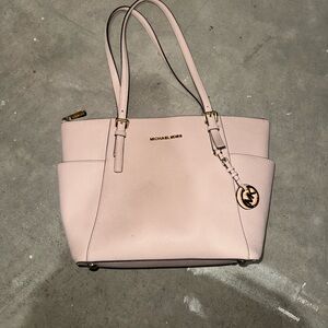 Michael Kors Light Pink Tote Bag with Matching Wristlet Wallet